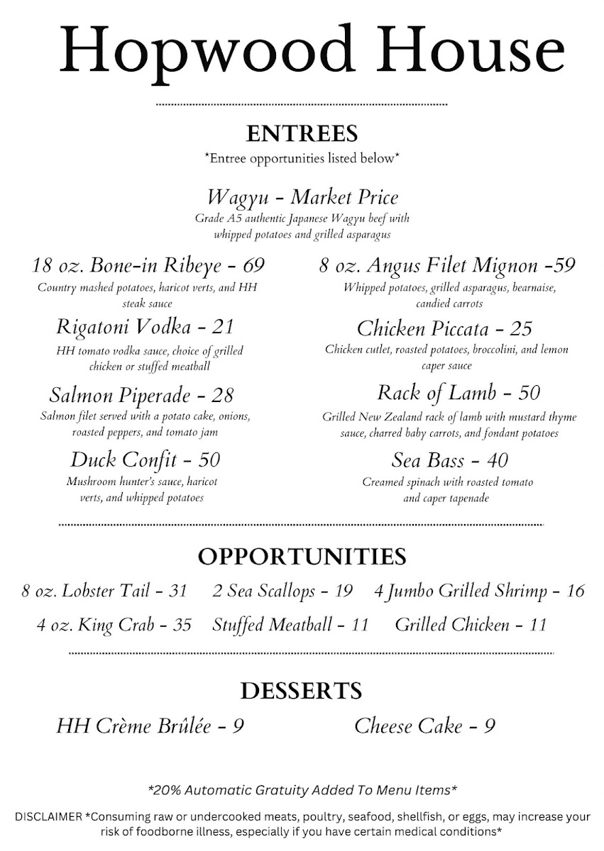 Hopwood House Photo Menu 3