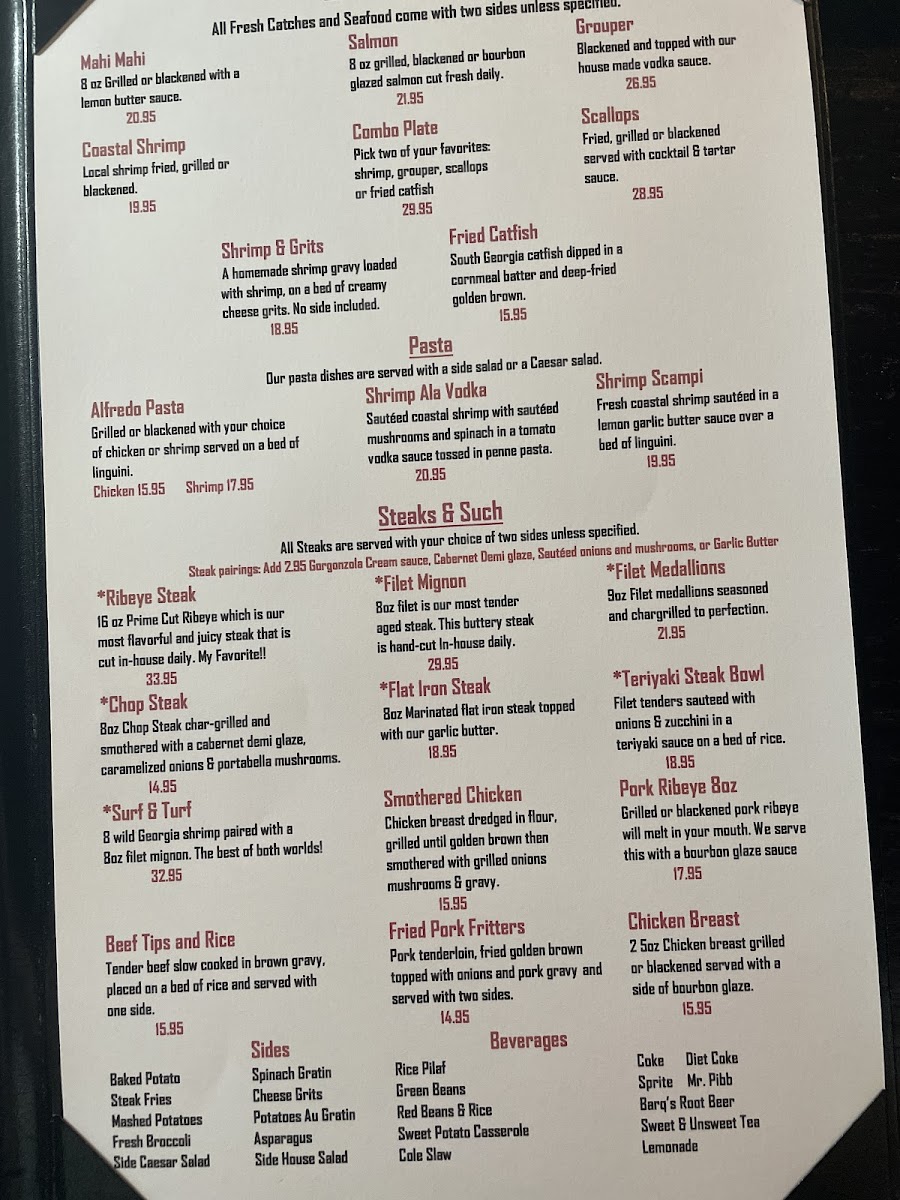 Harris’s Steak & Seafood Photo Menu 10