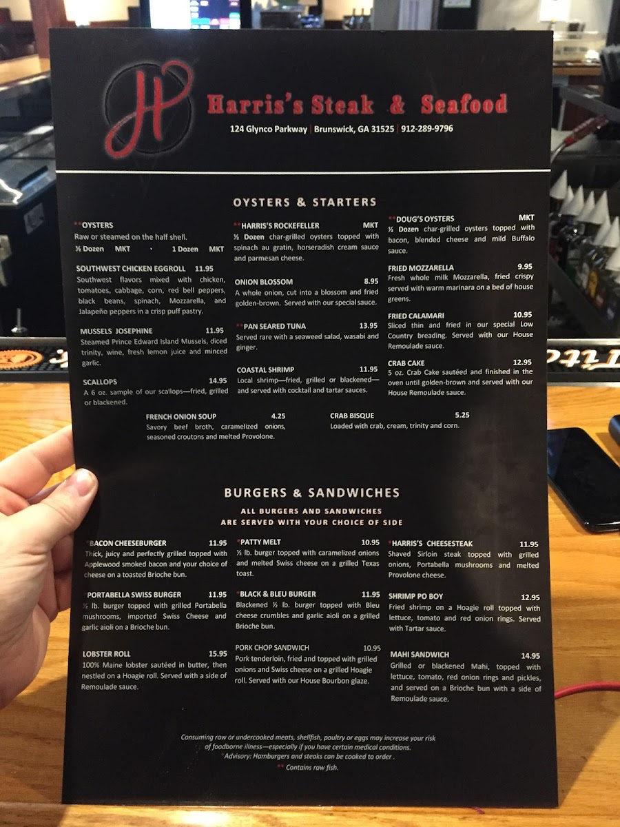 Harris’s Steak & Seafood Photo Menu 2