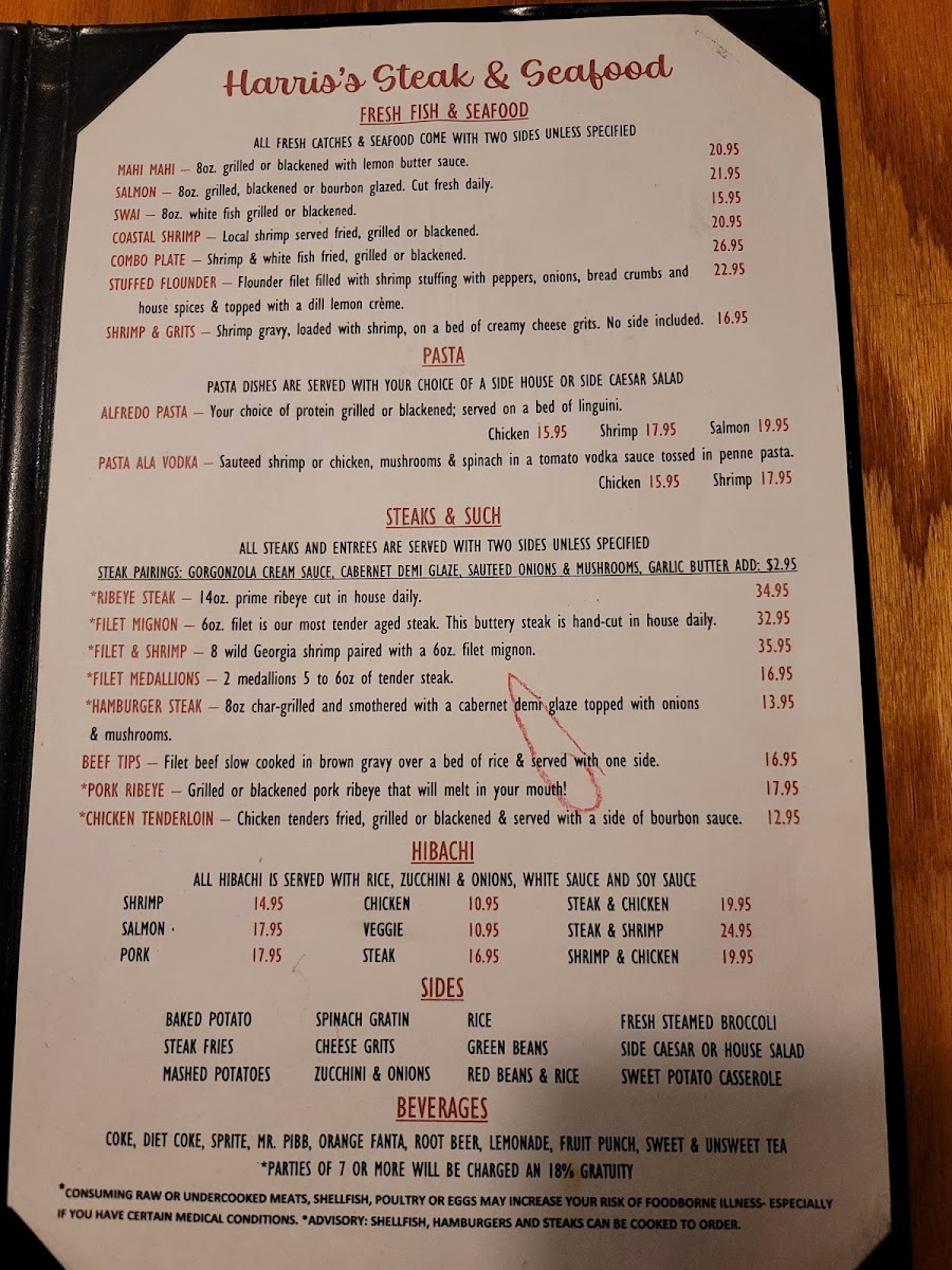 Harris’s Steak & Seafood Photo Menu 4