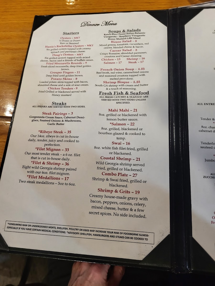 Harris’s Steak & Seafood Photo Menu 8