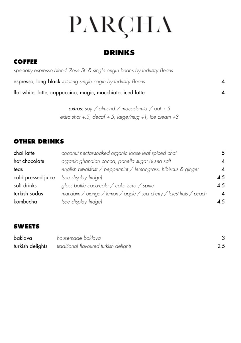 Parcha Restaurant Photo Menu 3