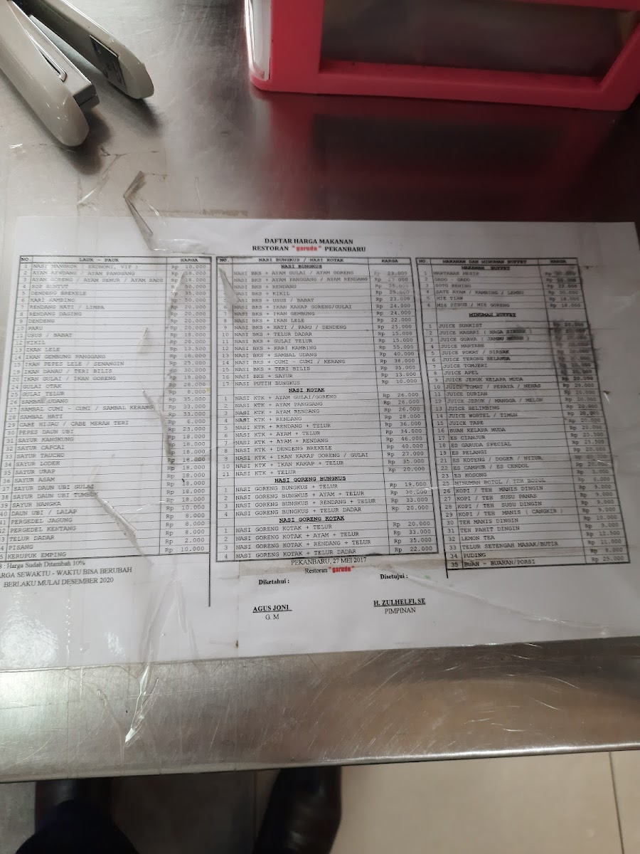 Restoran Garuda Photo Menu 3