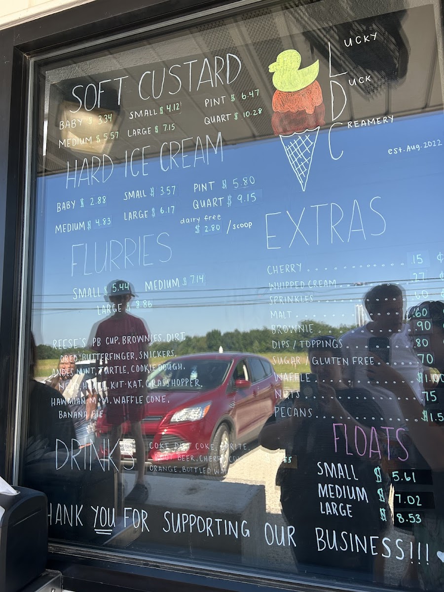 Lucky Duck Creamery Photo Menu 1