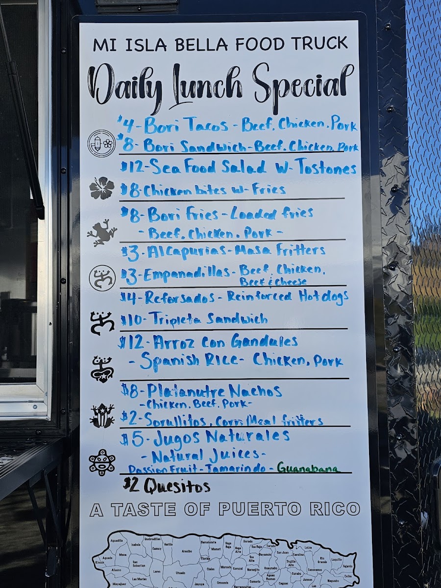Mi Isla Bella Food Truck Photo Menu 1