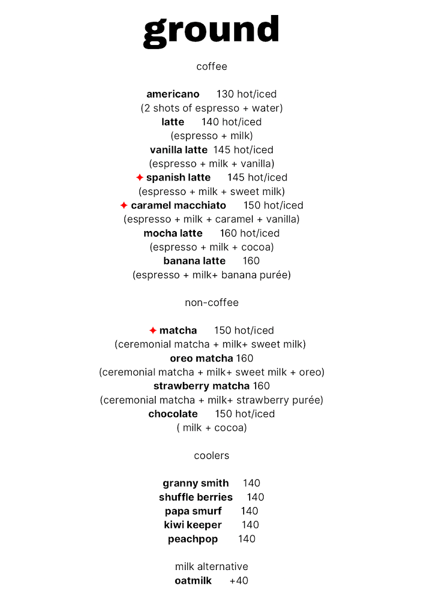 Ground Coffee Photo Menu 1