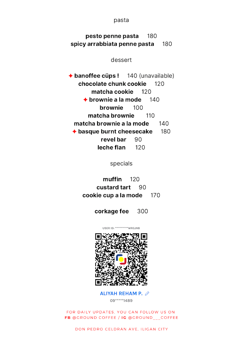 Ground Coffee Photo Menu 2