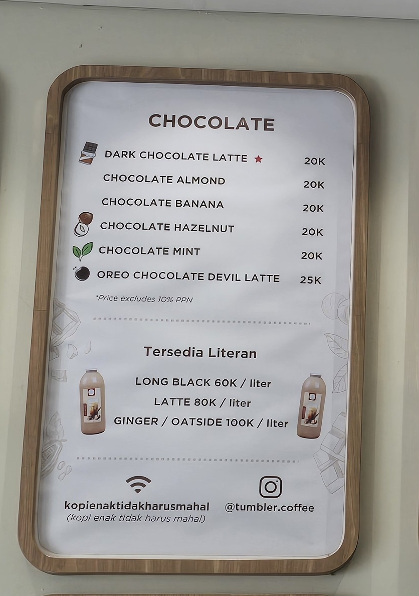 Tumbler Coffee Roastery - BSD Photo Menu 1