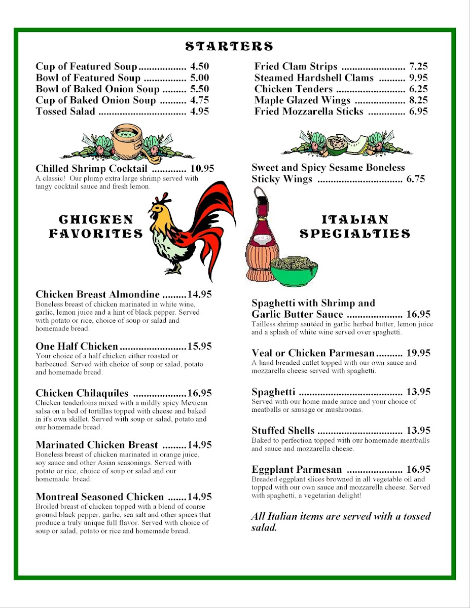 Pine Grove Restaurant Photo Menu 1
