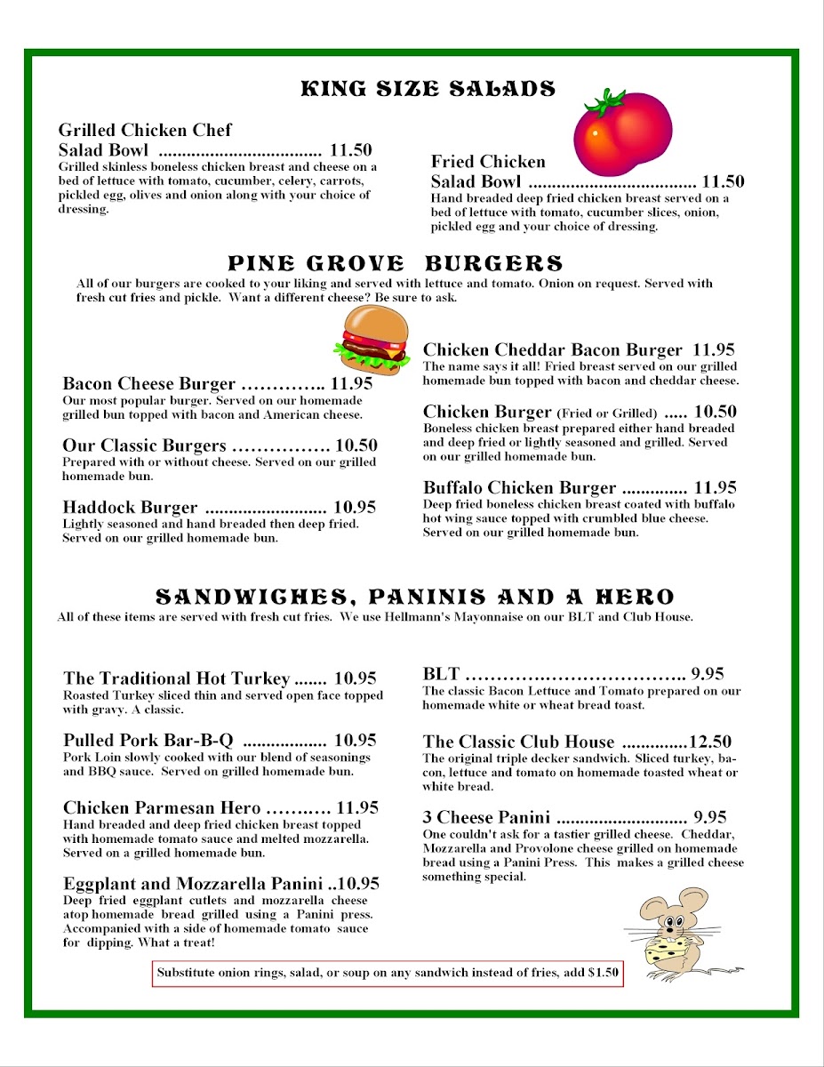 Pine Grove Restaurant Photo Menu 2