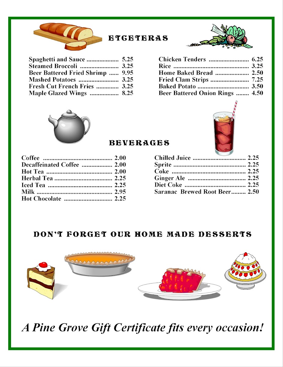 Pine Grove Restaurant Photo Menu 3