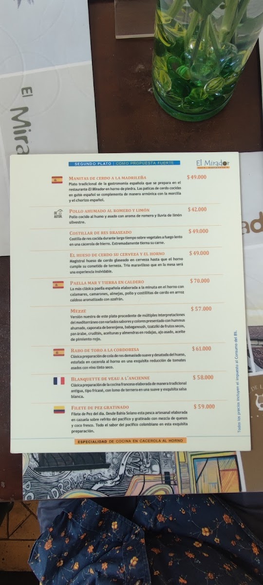 Restaurante El Mirador Photo Menu 3