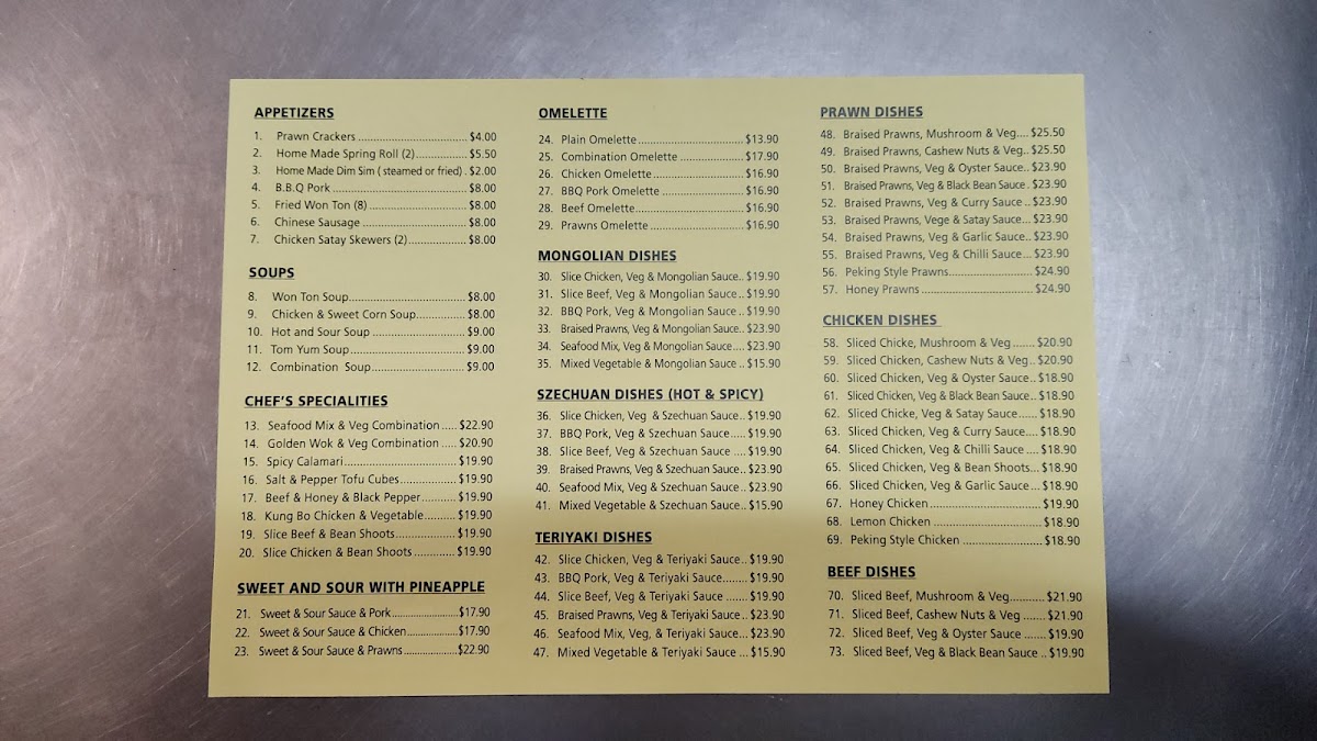 Golden Wok Chinese Take Away & Noodles Photo Menu 4