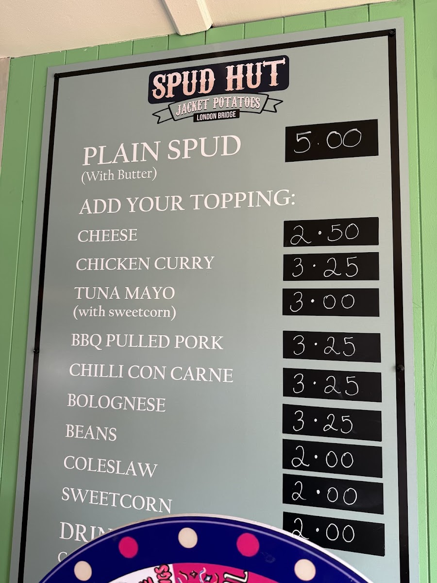 Spud-Hut London Bridge Photo Menu 10