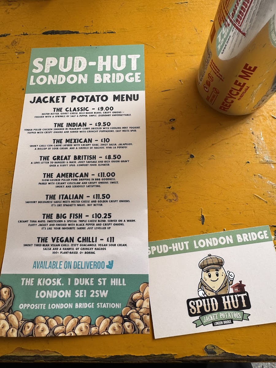 Spud-Hut London Bridge Photo Menu 2