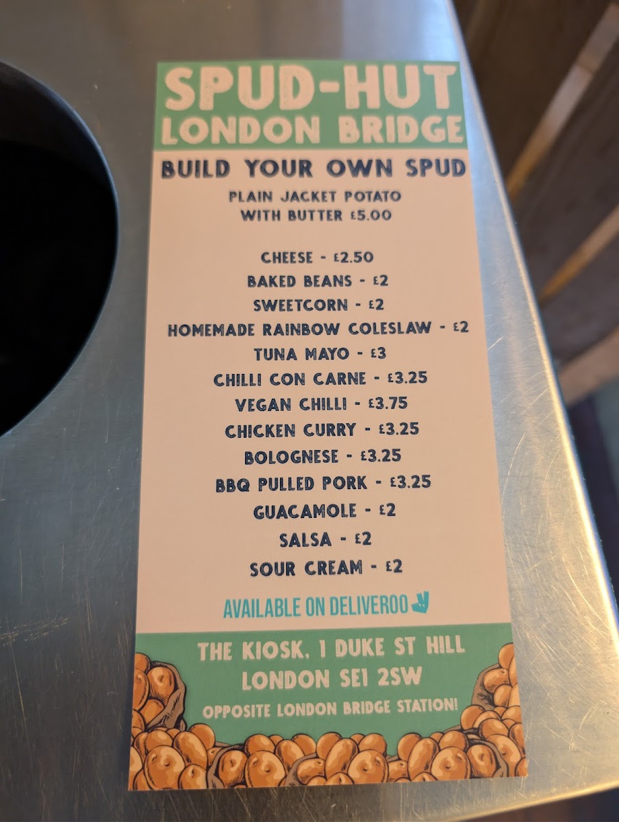 Spud-Hut London Bridge Photo Menu 9
