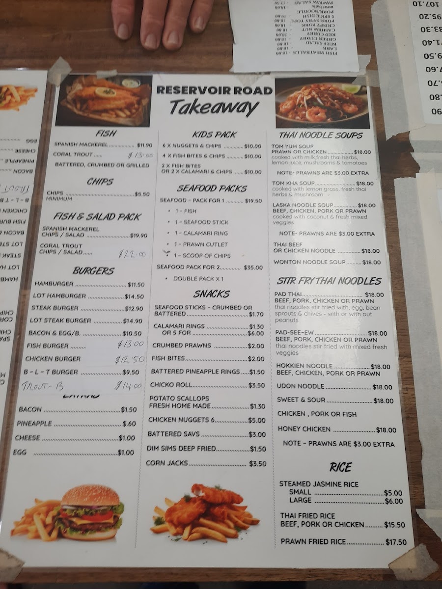 Reservoir Road Takeaway Photo Menu 4