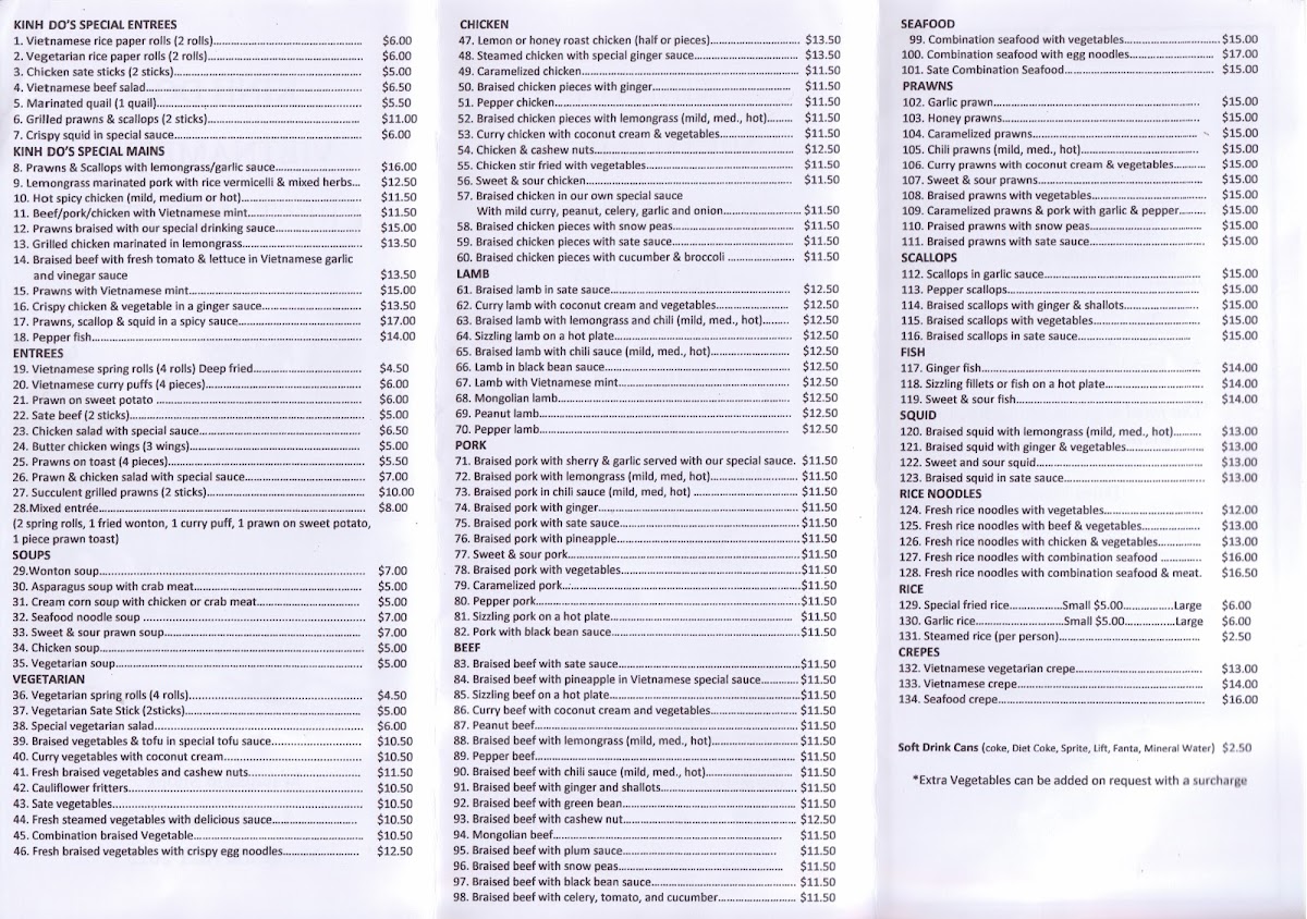 Kinh Do Photo Menu 4