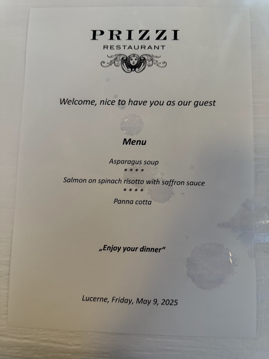 Prizzi Photo Menu 1