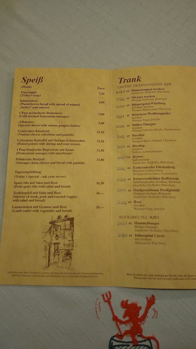 Zur Hoell Photo Menu 5