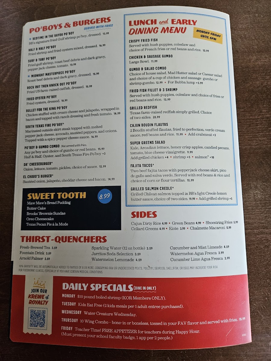BB's Cajun Cantina Photo Menu 2