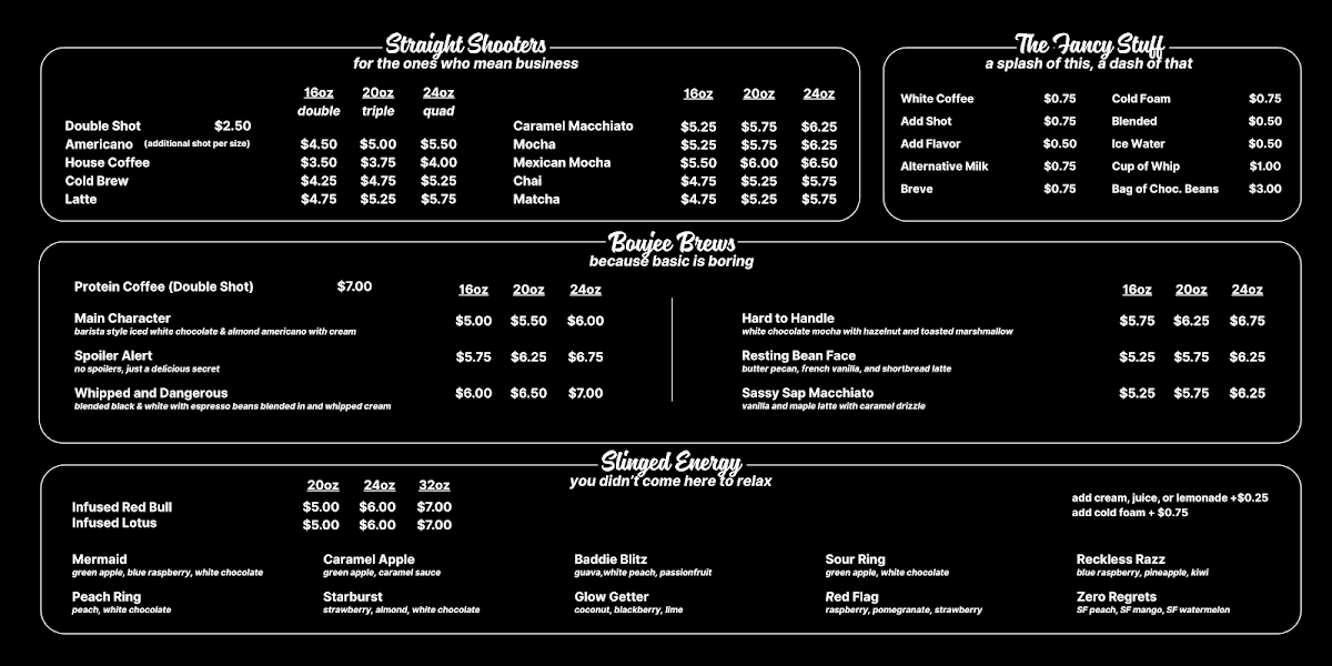 Coffee Slingers Photo Menu 1