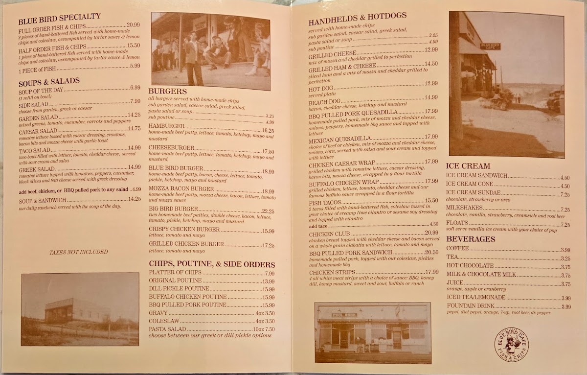 Blue Bird Cafe Photo Menu 1