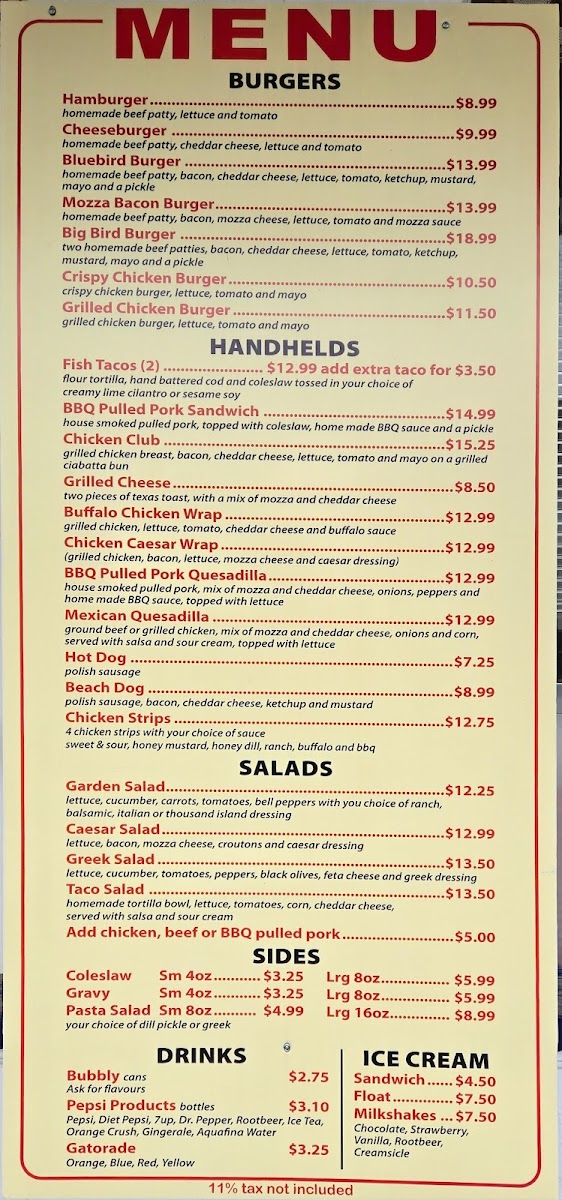 Blue Bird Cafe Photo Menu 2