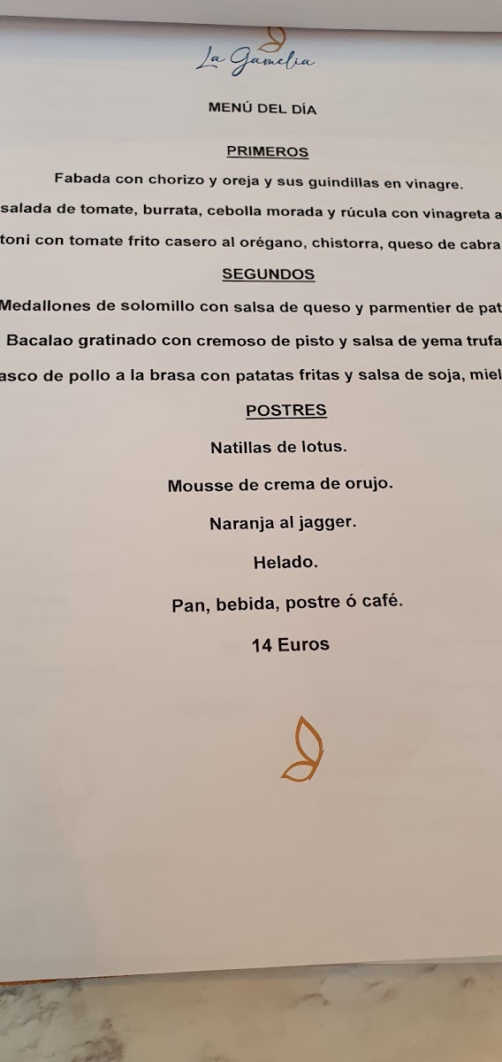 Restaurante La Gamelia Photo Menu 5