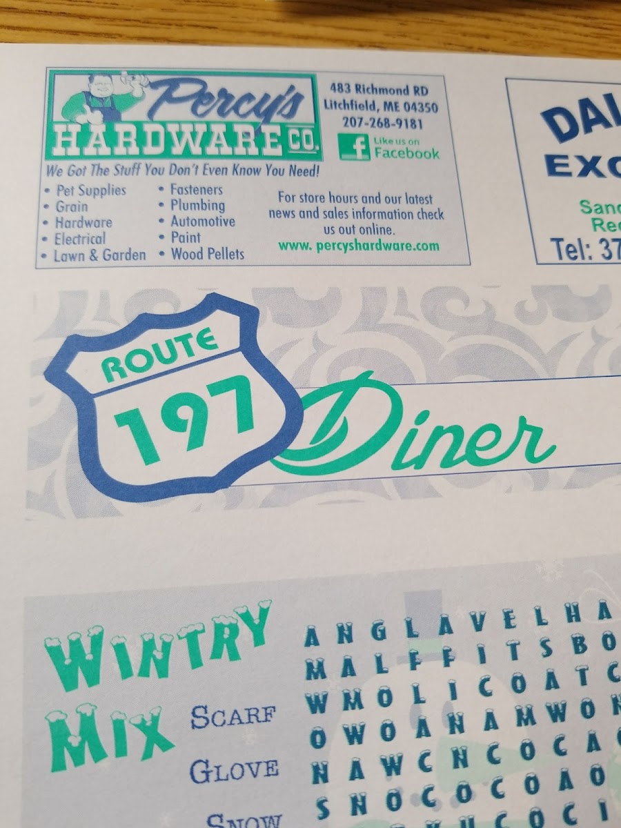 Route 197 Diner Photo Menu 1