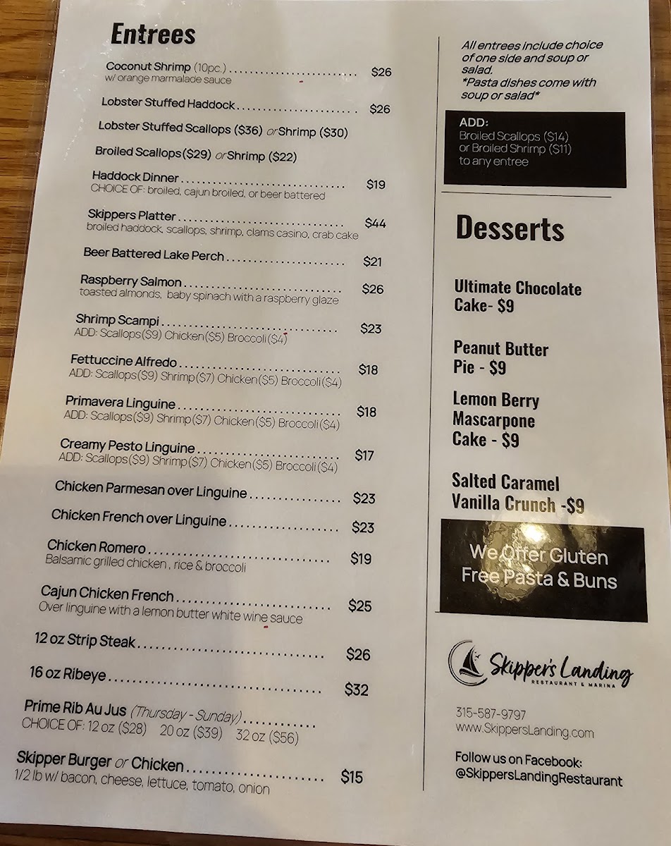 Skipper's Landing Restaurant Photo Menu 1