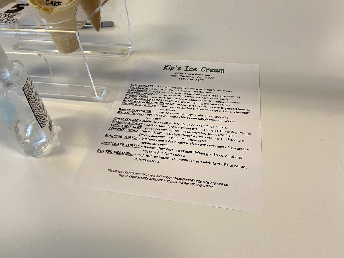 Kip's Ice Cream Photo Menu 3