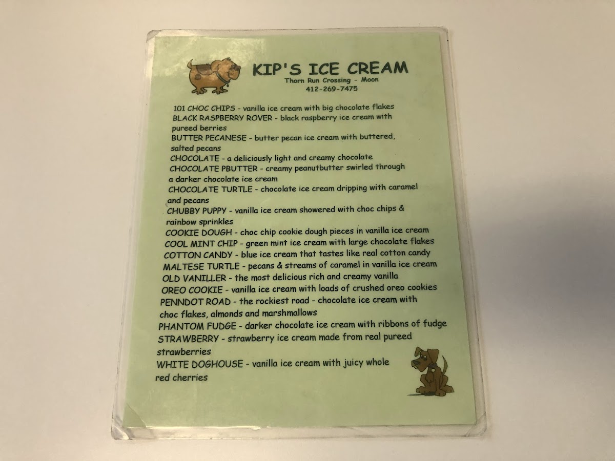 Kip's Ice Cream Photo Menu 4