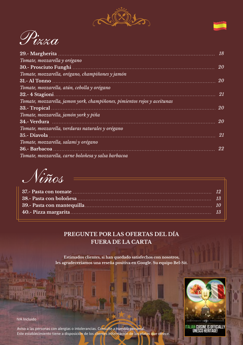 BEL SIT, TRATTORIA & PIZZERIA Photo Menu 3
