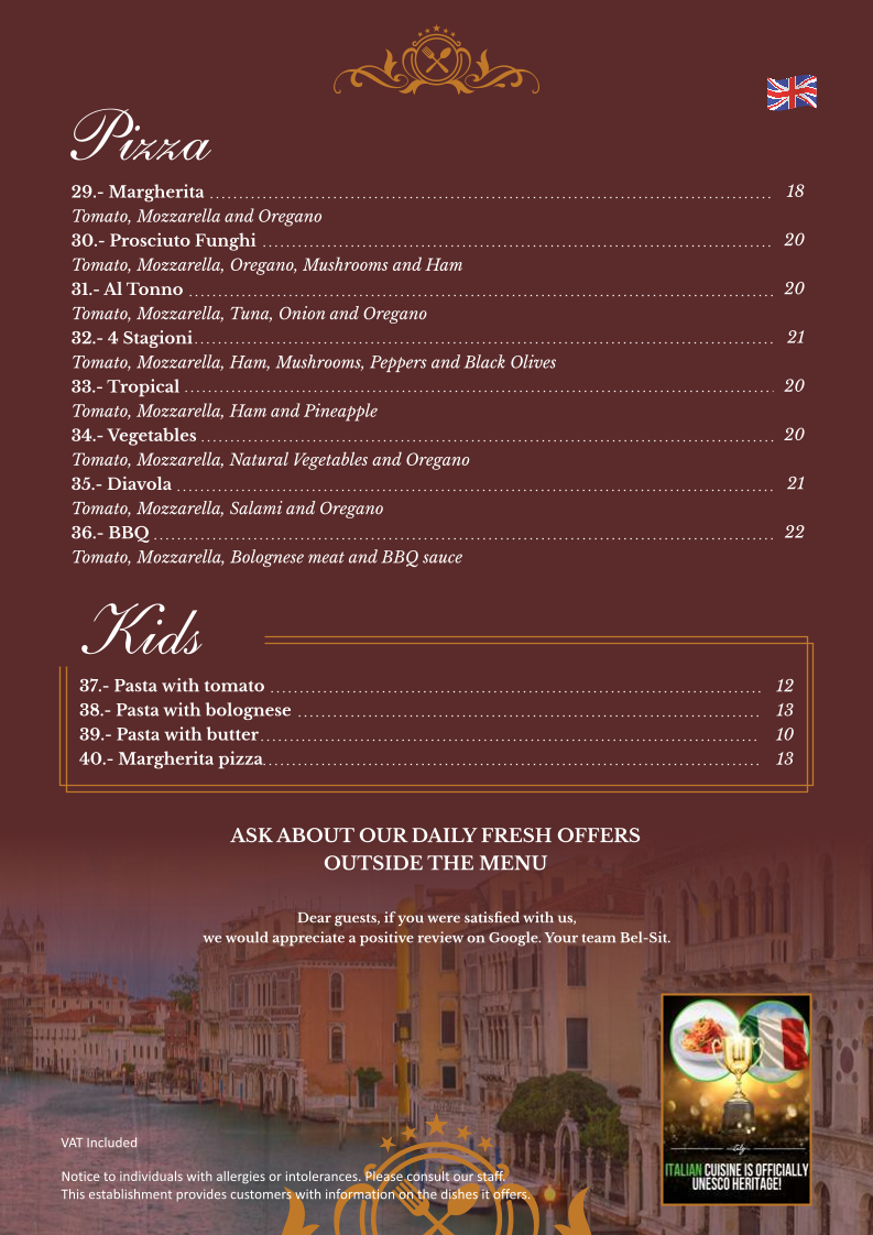BEL SIT, TRATTORIA & PIZZERIA Photo Menu 4