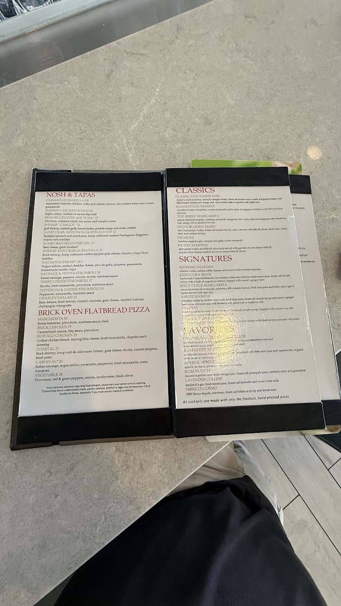 Charley's Cabana Bar Photo Menu 1