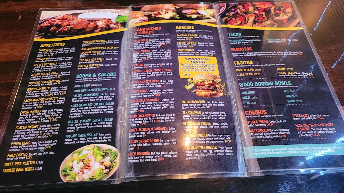 Woodbooger Grill Photo Menu 1