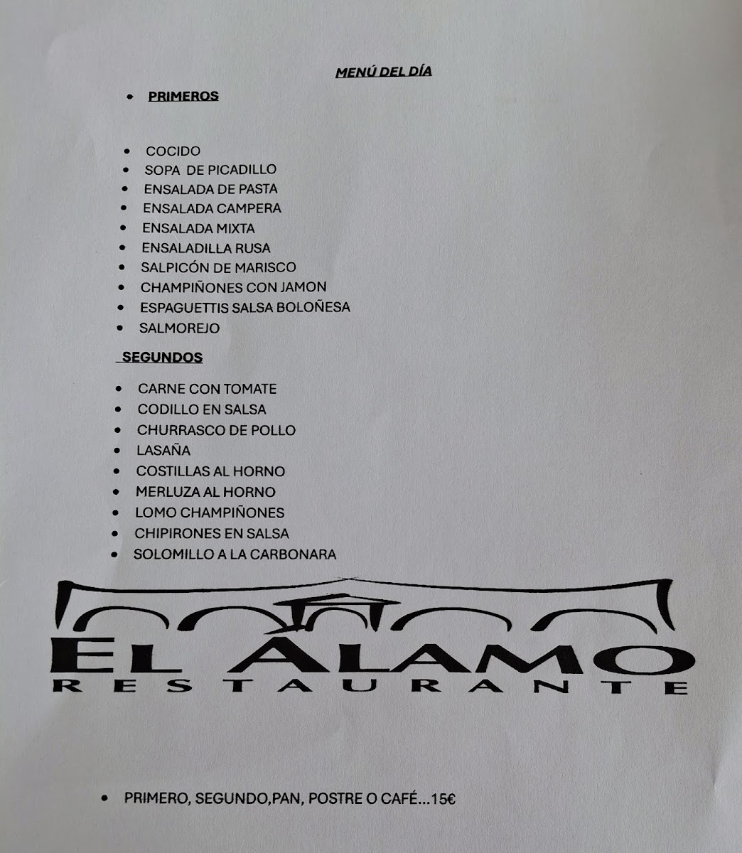 Restaurante El Álamo Photo Menu 1