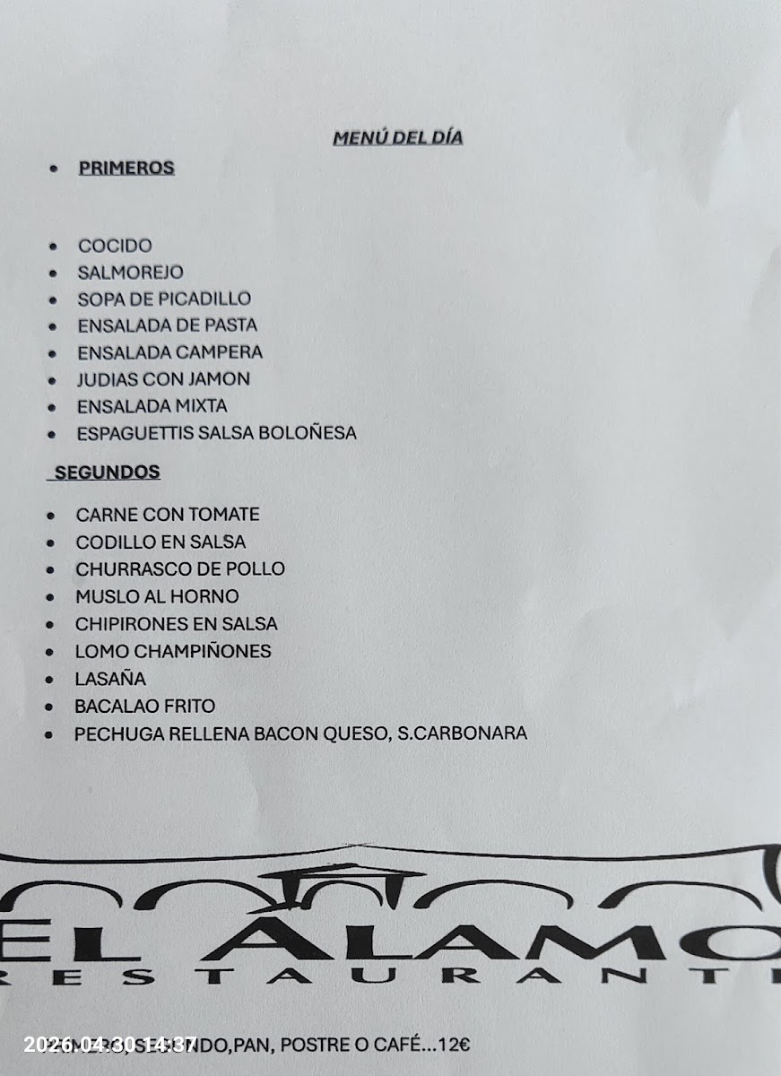 Restaurante El Álamo Photo Menu 2