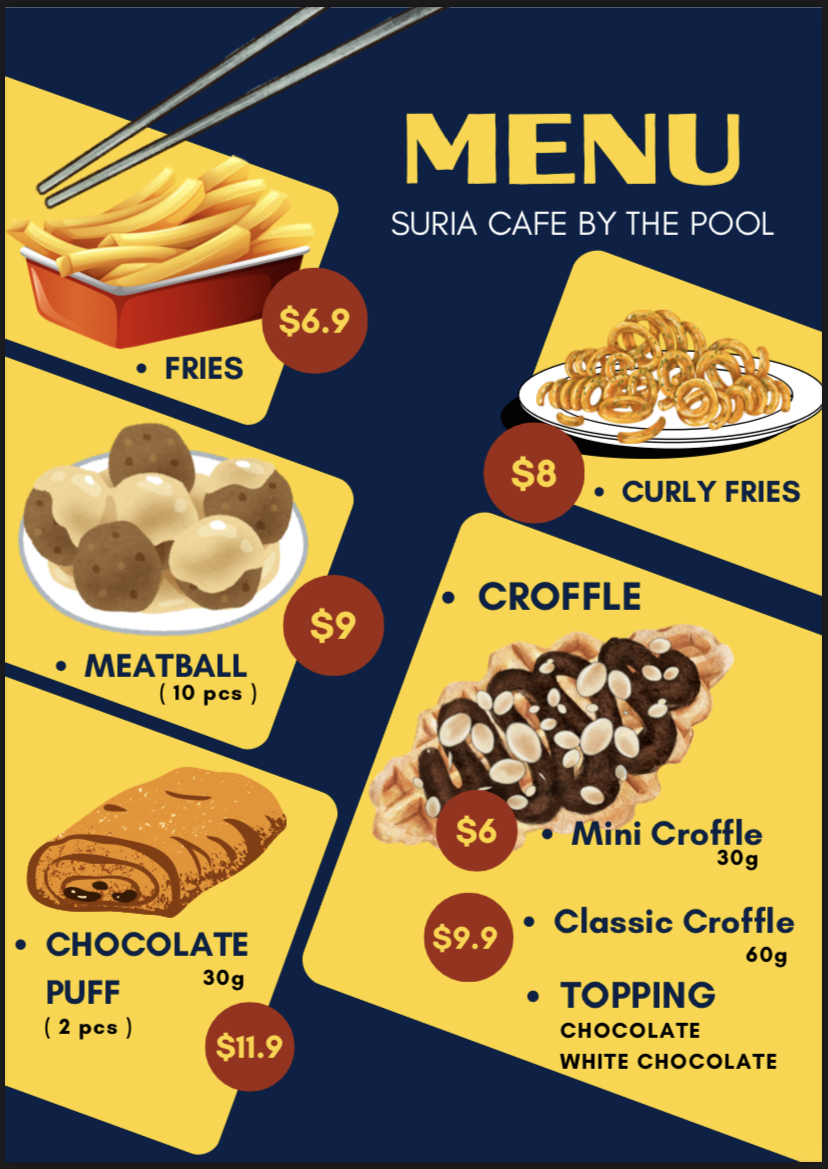 Suria Cafe by the Pool Photo Menu 2
