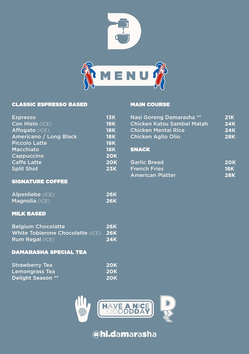 Damarasha Coffee and Space Photo Menu 3