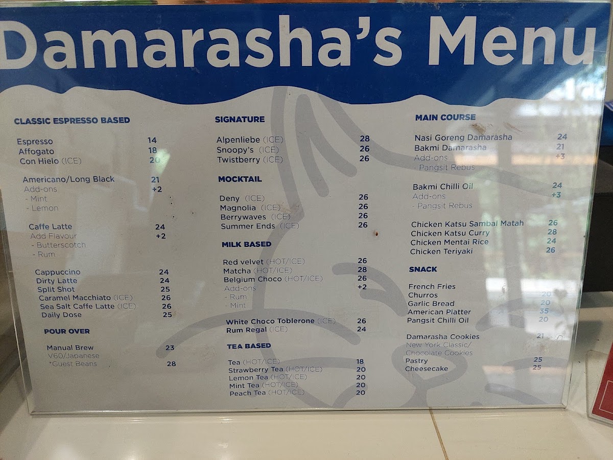 Damarasha Coffee and Space Photo Menu 5