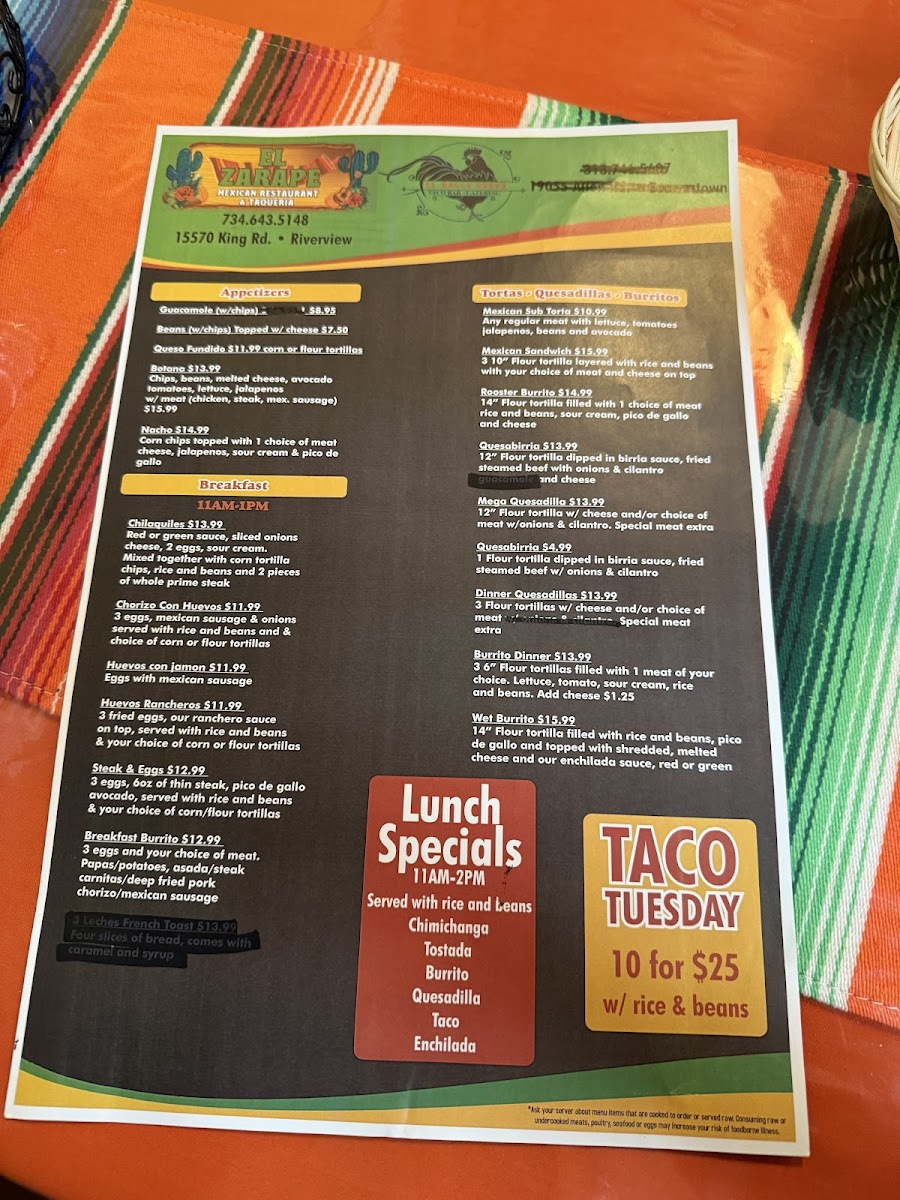 El Zarape Photo Menu 4