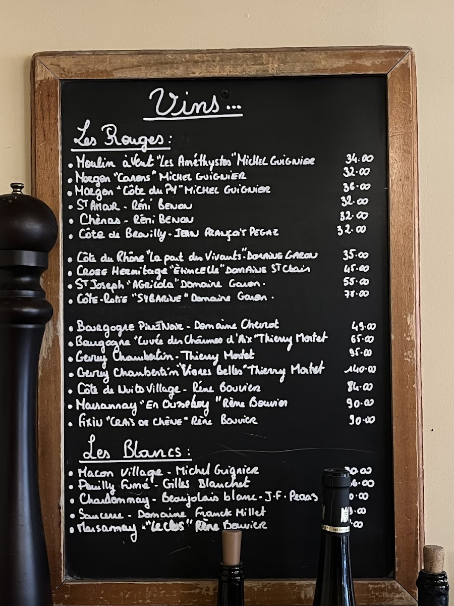 Le Bouchon (Rue de l’Amiral Hamelin) Photo Menu 2