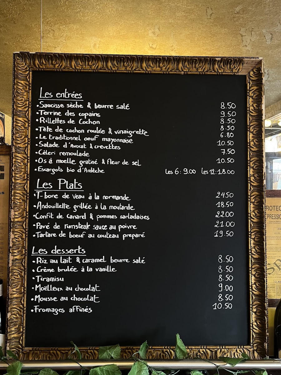 Le Bouchon (Rue de l’Amiral Hamelin) Photo Menu 3