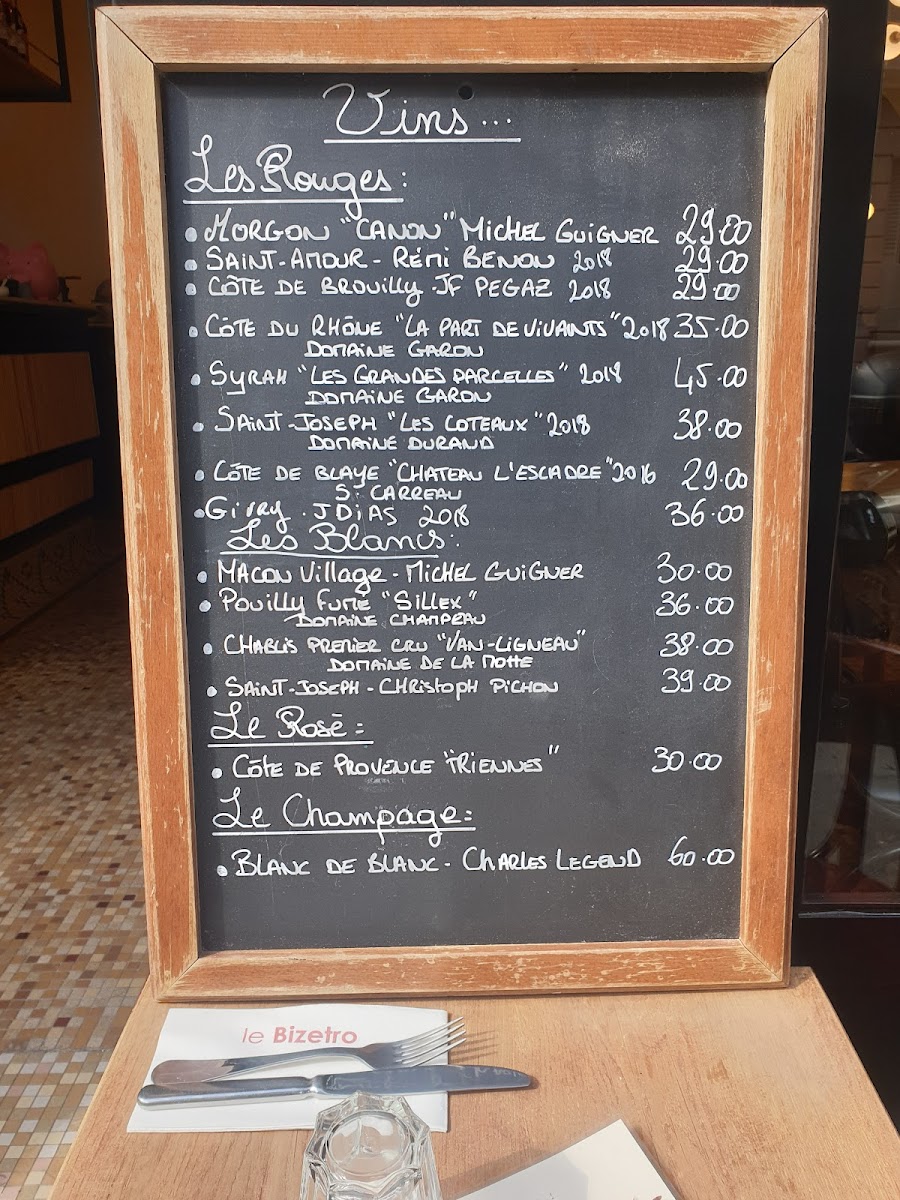 Le Bouchon (Rue de l’Amiral Hamelin) Photo Menu 5