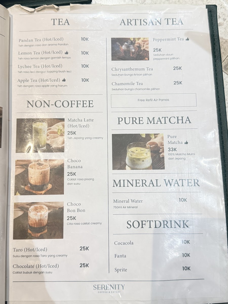 Serenity Coffee & Eatery Sidareja Photo Menu 1