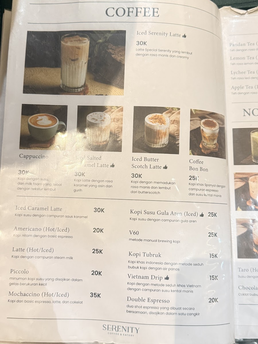 Serenity Coffee & Eatery Sidareja Photo Menu 3