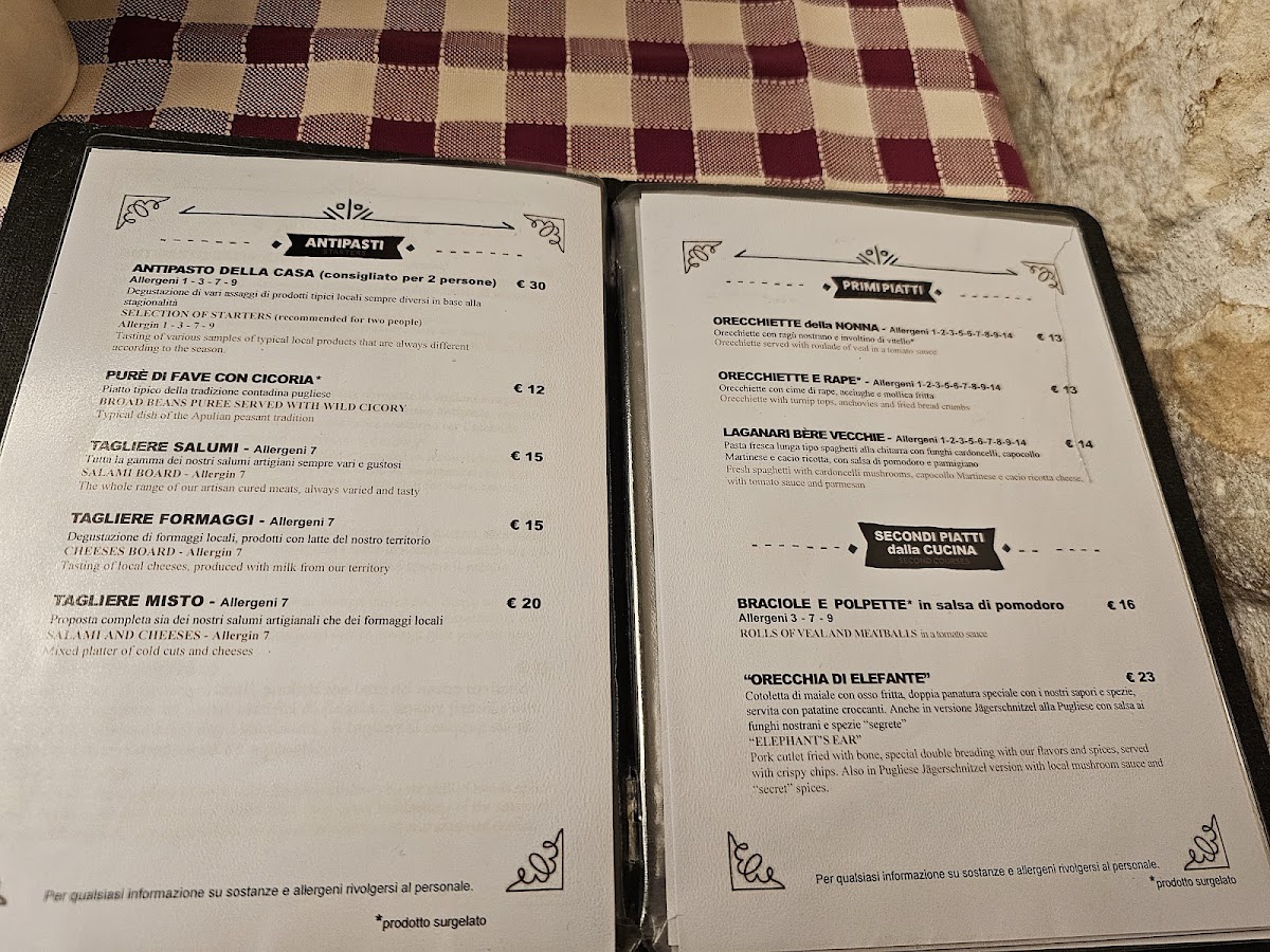 Trattoria Bère Vecchie Photo Menu 2