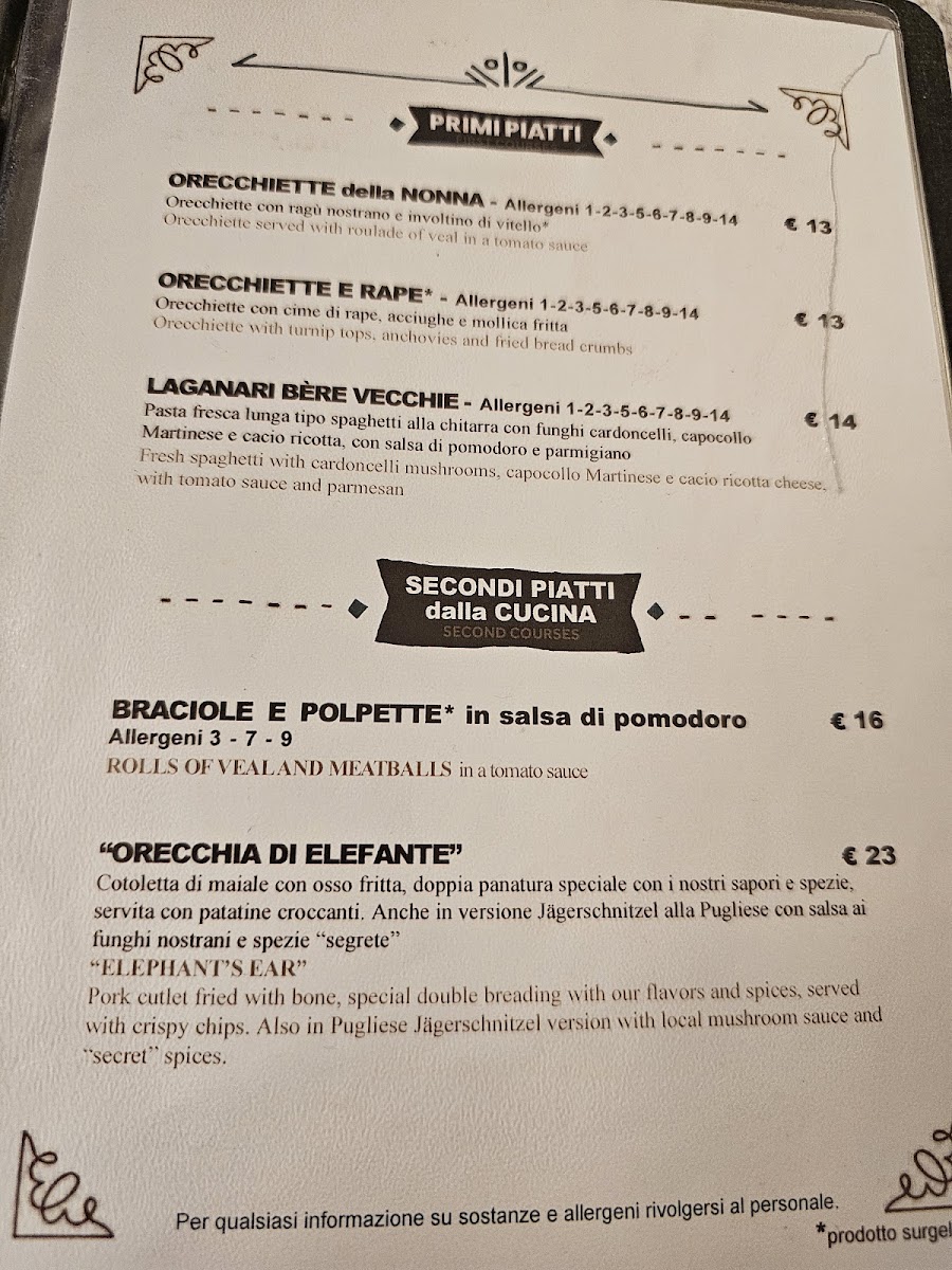 Trattoria Bère Vecchie Photo Menu 5